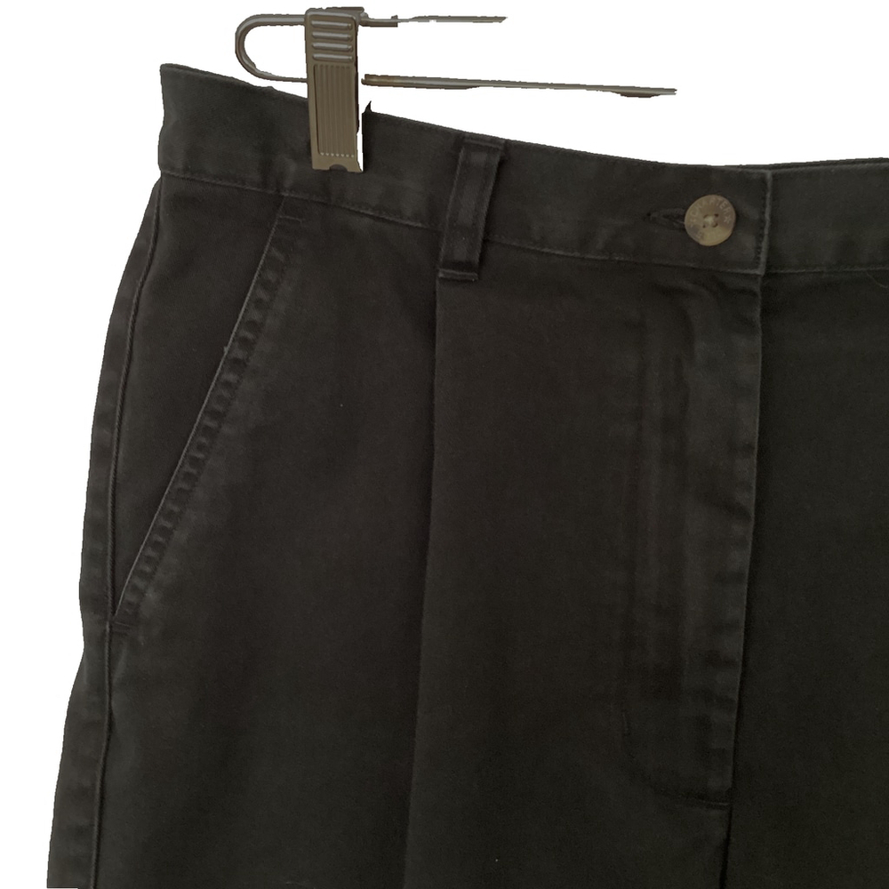 Charter Club Vintage Black Cotton Shorts High Waisted Pleated Size 10 - Picture 2 of 6